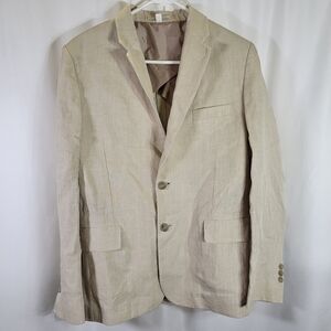 COS 100% Linen Blazer Jacket Men's Summer Lightweight Beach Resort 36R Beige Tan